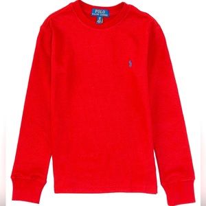 Polo by Ralph Lauren Long Sleeve Waffle Knit Cotton Tee Boys Size Large (14-16)